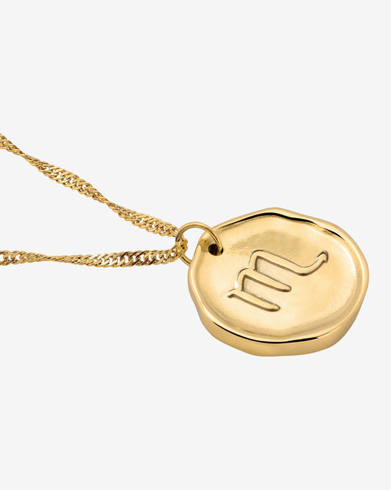 Zodiac Necklace – Scorpio Gold
