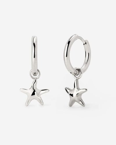 Sea Star Hoop Set Small Silver