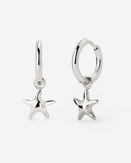 Sea Star Hoop Set Small Silver