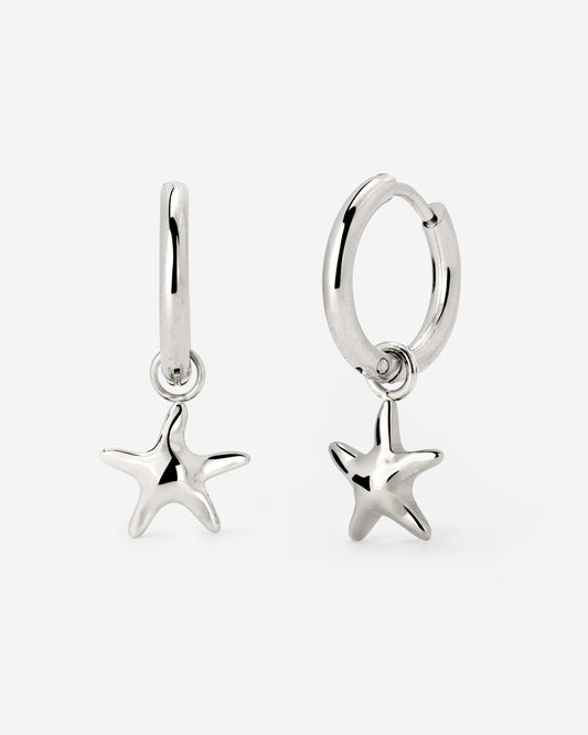 Sea Star Hoop Set Small Silver