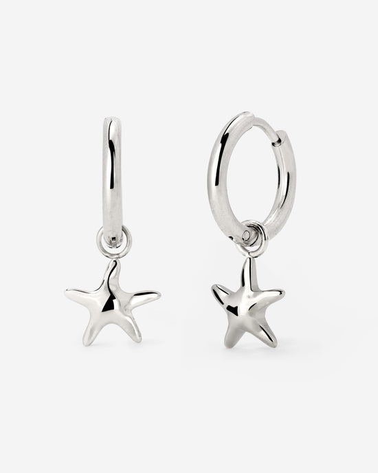 Sea Star Hoop Set Small Silver