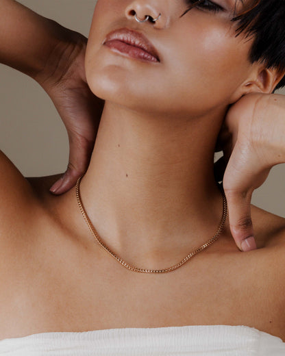 Spiga Chain Necklace Rose Gold