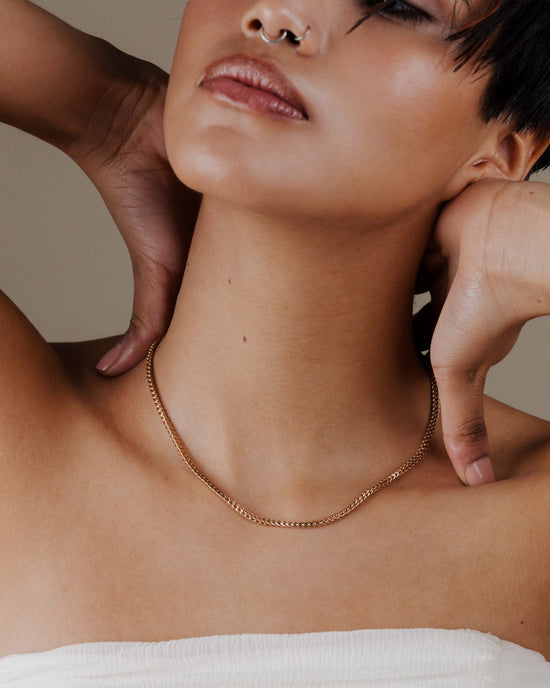 Spiga Chain Necklace Rose Gold