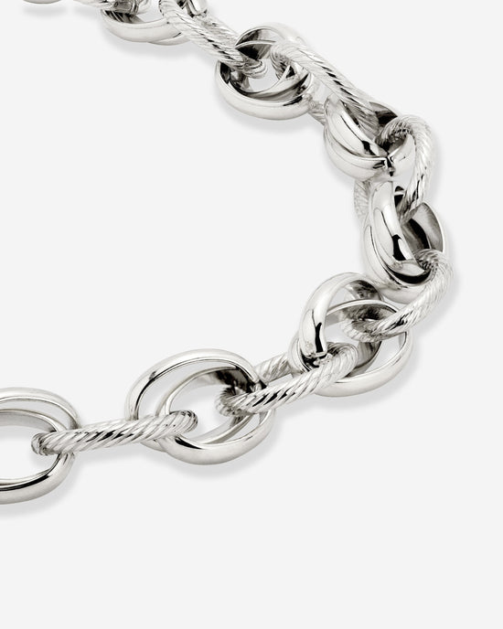 Chunky Twisted Links Necklace Silver