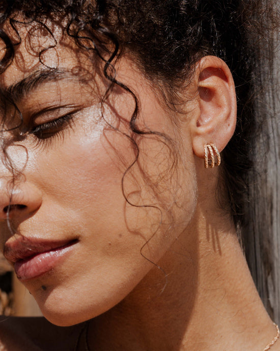 Triple Trouble Studs Rose Gold