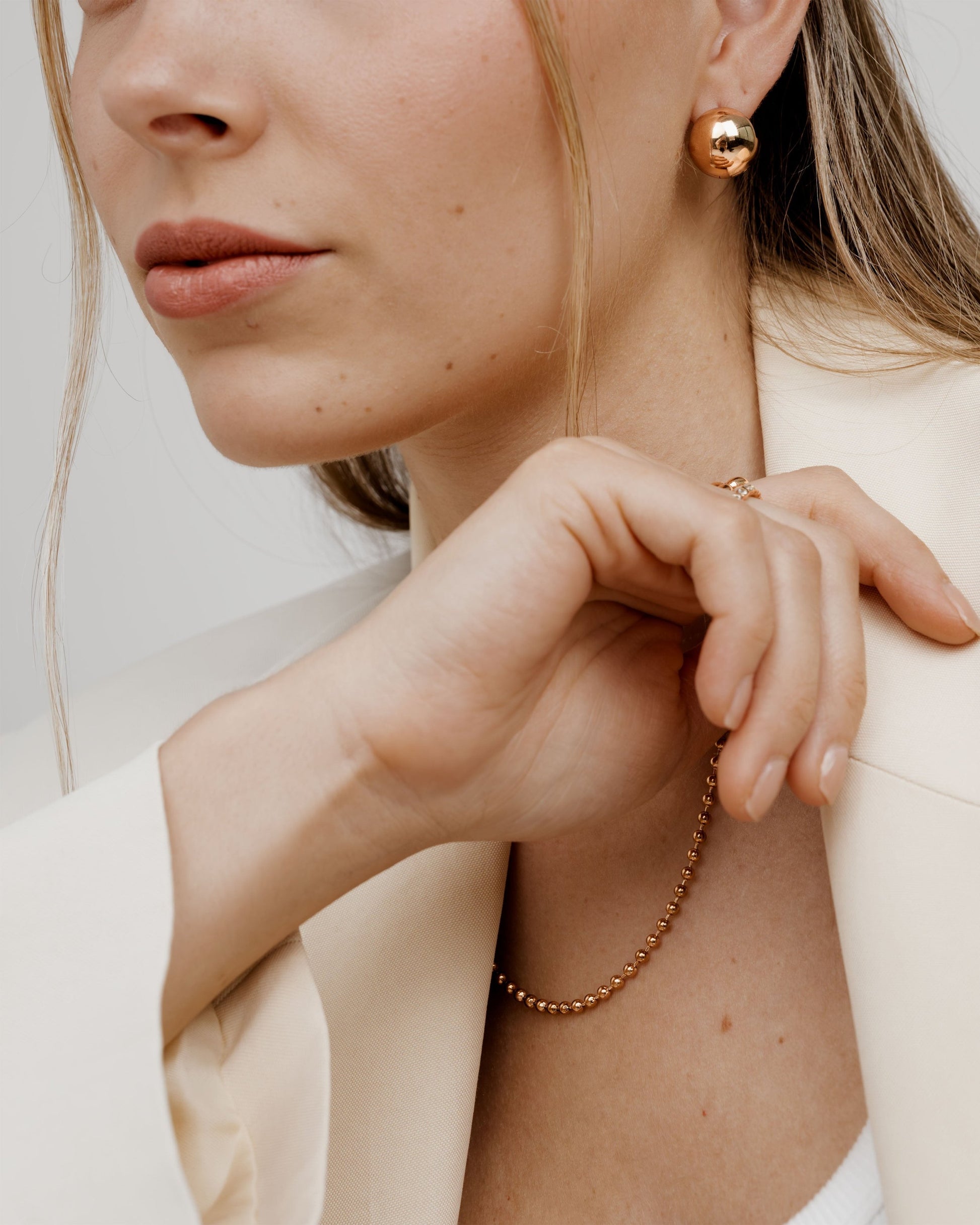 Graceful Curves Studs Rose Gold