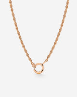Rope Chain Charm Necklace Rose Gold