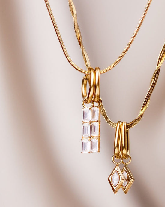 Baguette Bundle Hoop Set Small gold