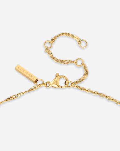 Sparkling Blue Petal Necklace gold