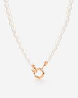 Pearly Charm Necklace Rose Gold