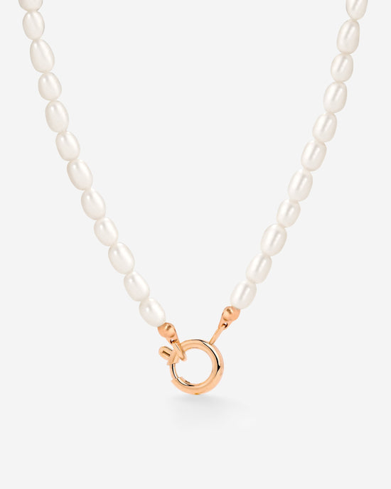 Pearly Charm Necklace Rose Gold