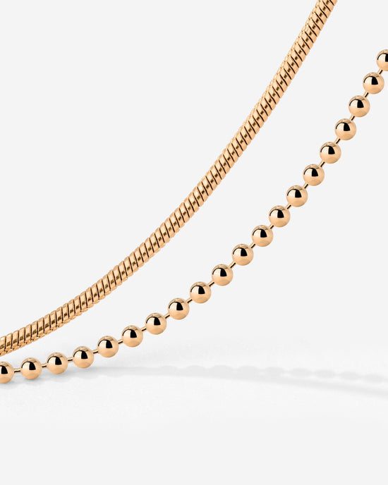 Duo Beads Necklace Rose Gold