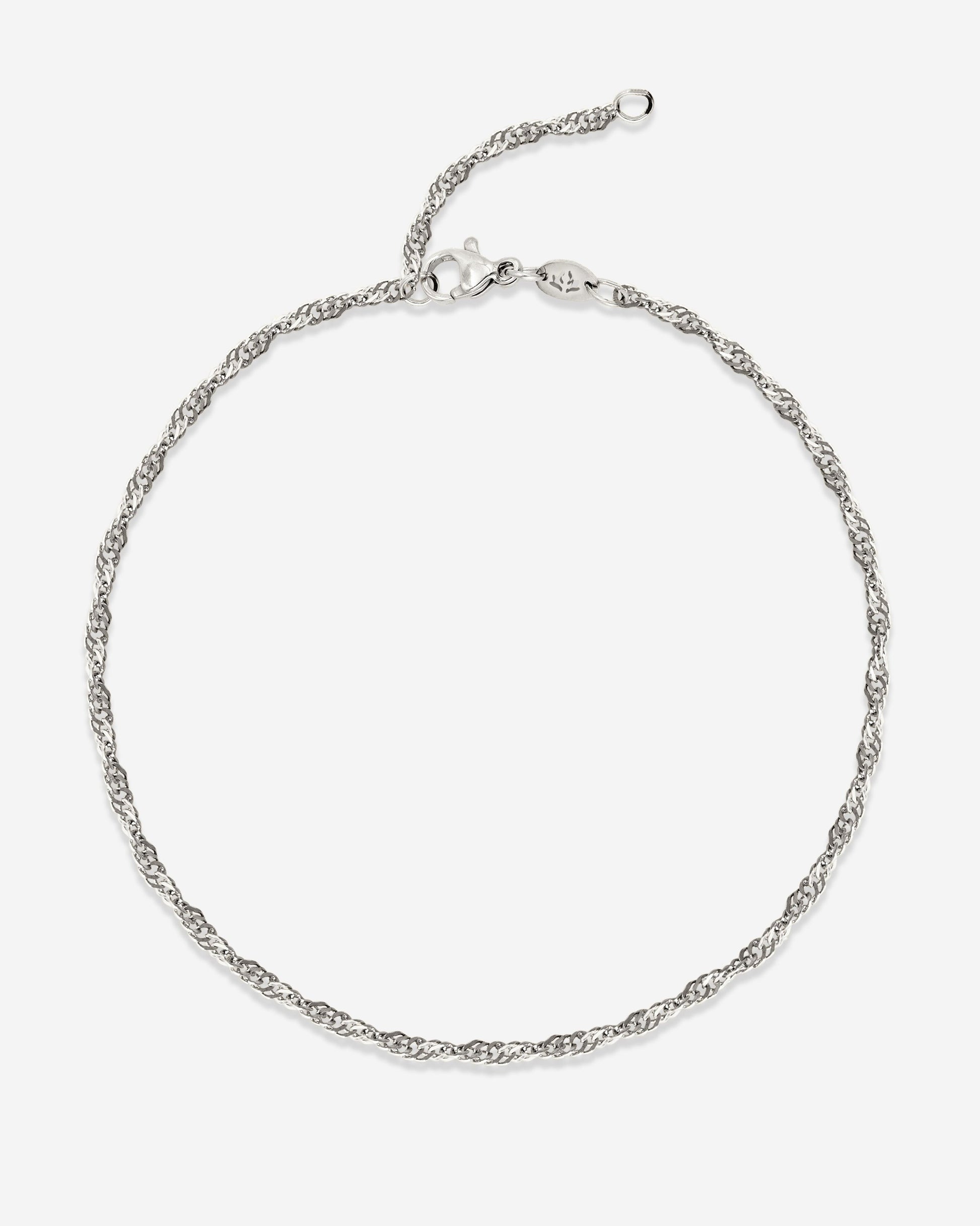 Slim Singapore Anklet Silver