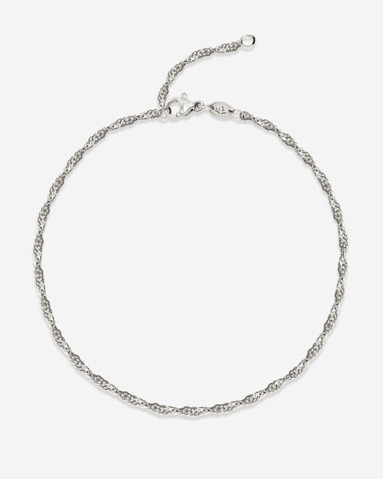 Slim Singapore Anklet Silver