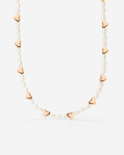 Love Pearls Necklace Rose Gold