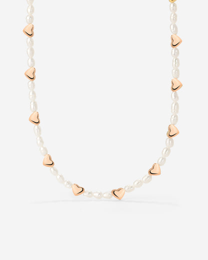 Love Pearls Necklace Rose Gold