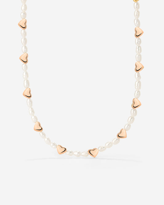 Love Pearls Necklace Rose Gold