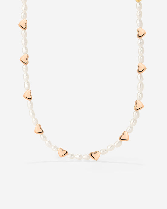 Love Pearls Necklace Rose Gold