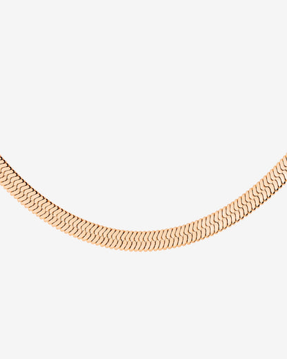 Bold Herringbone Necklace Rose Gold