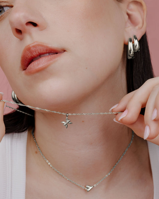 Pisces Bubble Necklace Silver