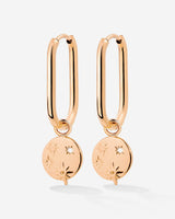 Shiny Stars Oval Hoop Set Small Rose Gold