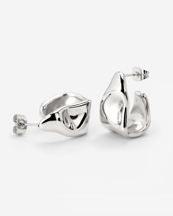 Liquid Shape Studs Silver
