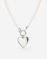 Heartie Pearly Necklace Set Silver