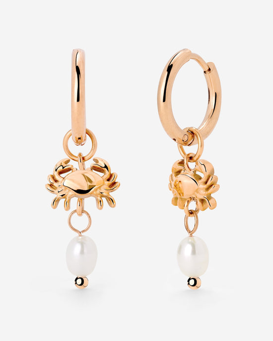 Crab Chaser Hoop Set Small Rose Gold