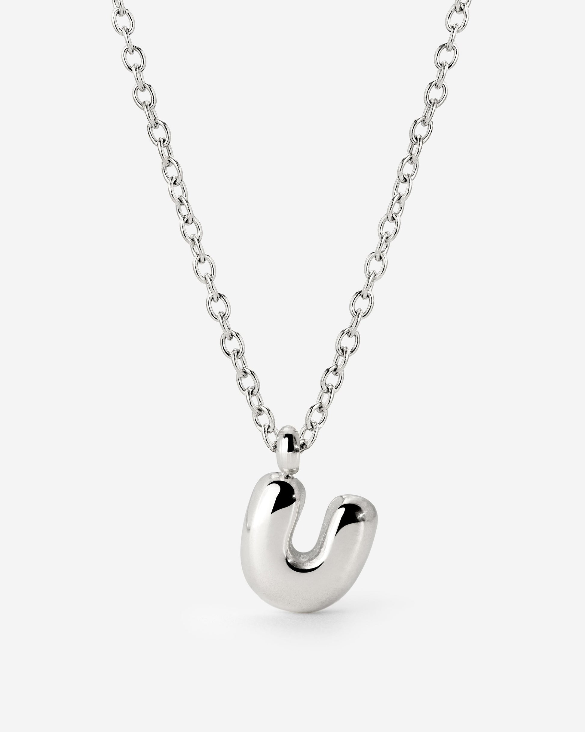 Bubble Letter Necklace Silver