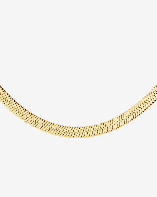 Bold Herringbone Necklace gold
