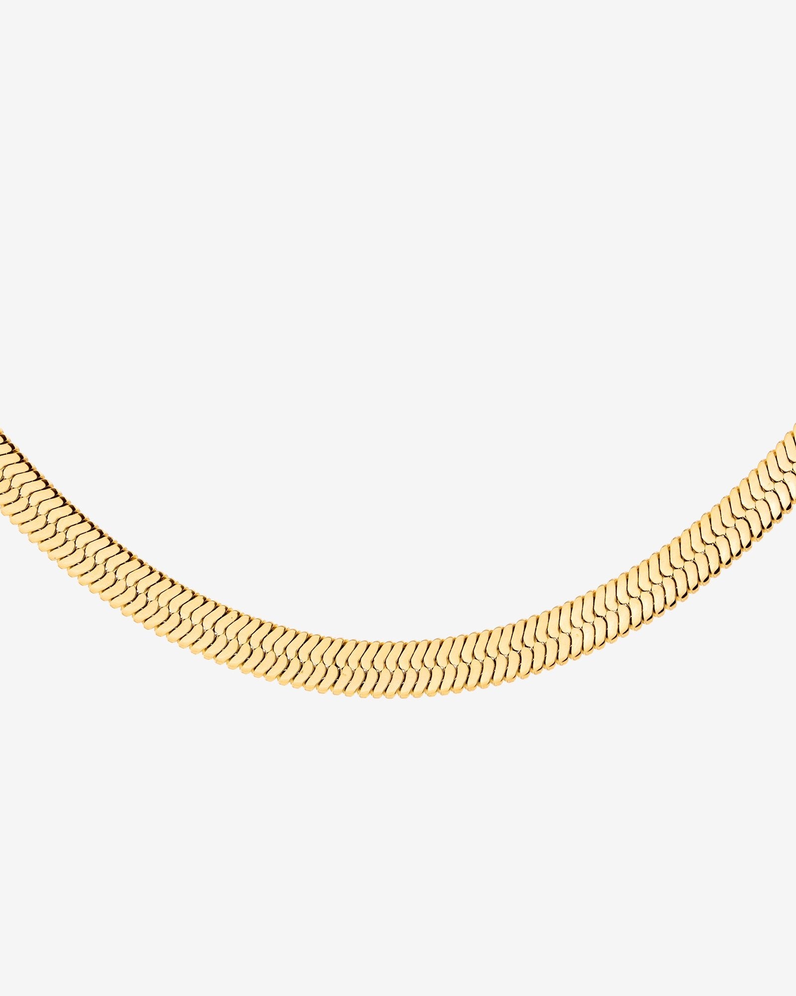 Bold Herringbone Necklace Gold