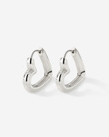 Phat Heart Hoops Small Silver