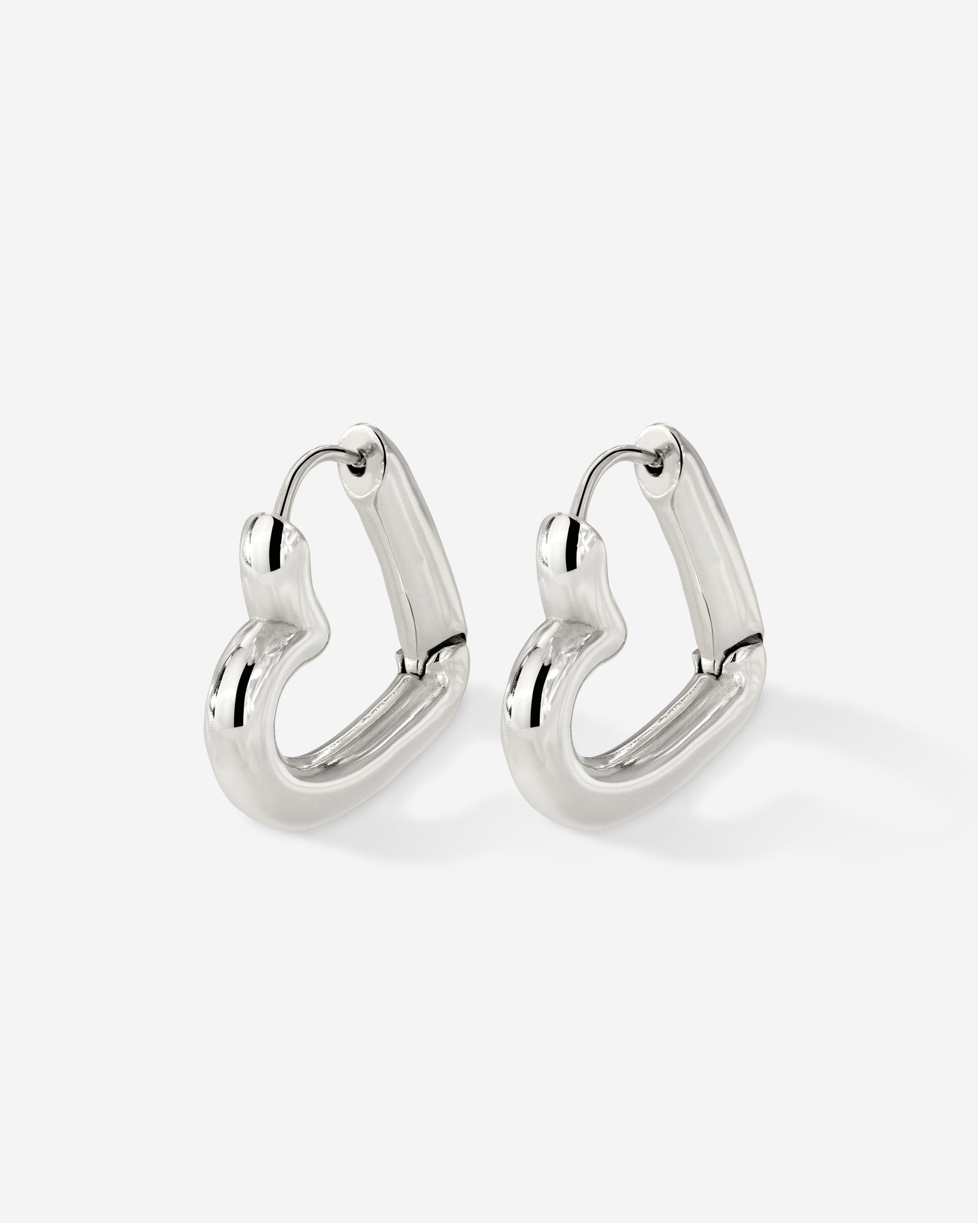 Phat Heart Hoops Small Silver