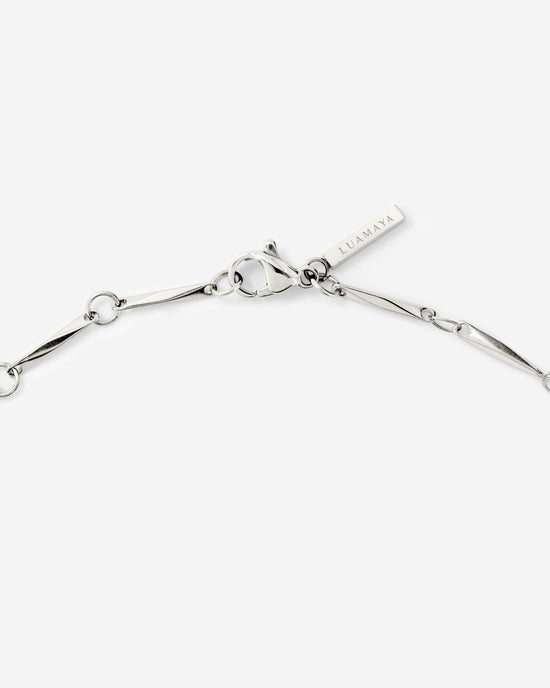 Curved Links Necklace Silver