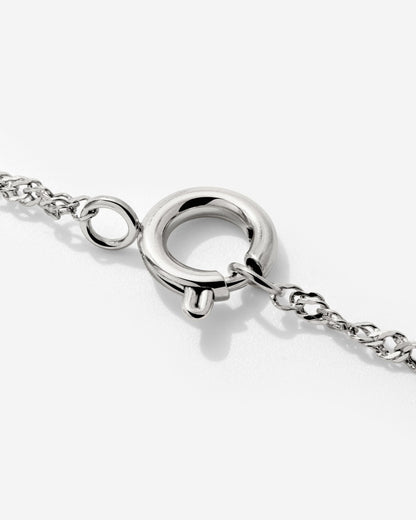 Singapore Chain Charm Necklace Silver