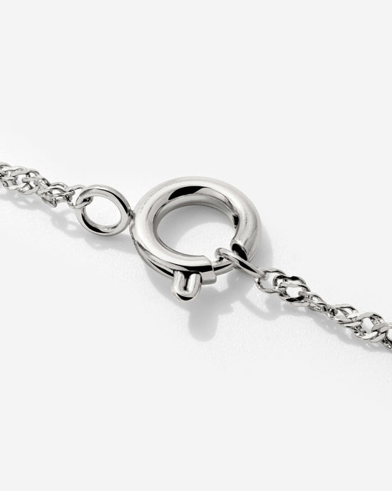Singapore Chain Charm Necklace Silver