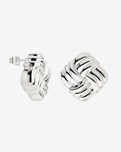 Granny Button Studs Large Silver