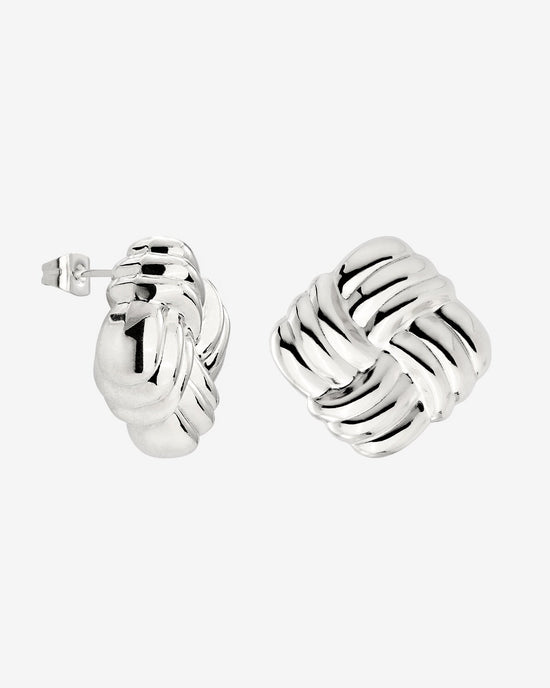 Granny Button Studs Large Silver