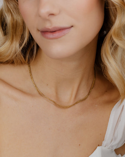 Cascade Layer Necklace gold