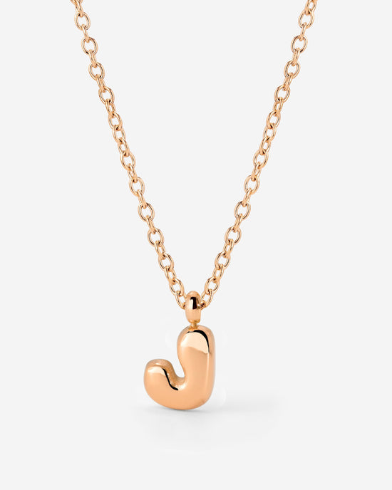 Bubble Letter Necklace Rose Gold