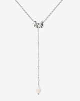 Petal Pearl Y-Necklace Silver
