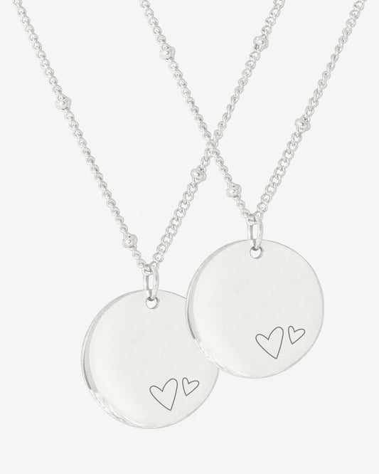 Mother & Daughter Necklace Silver