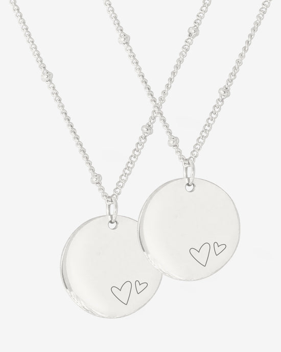 Mother & Daughter Necklace Silver