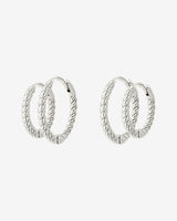 Twisted Hoop Set Small Silver
