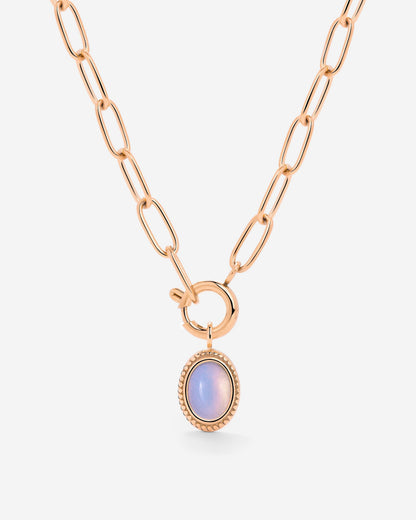 Opaline Oval Links Necklace Set Rose Gold