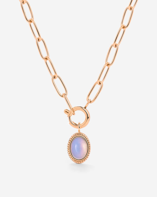Opaline Oval Links Necklace Set Rose Gold