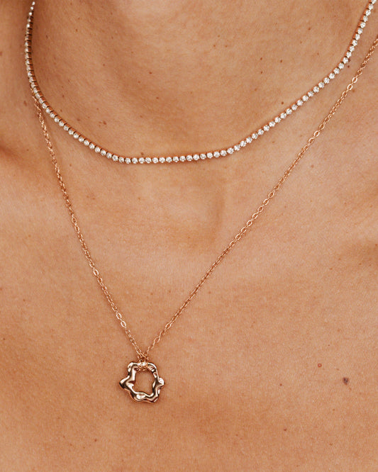 Melting Donut Necklace Rose Gold
