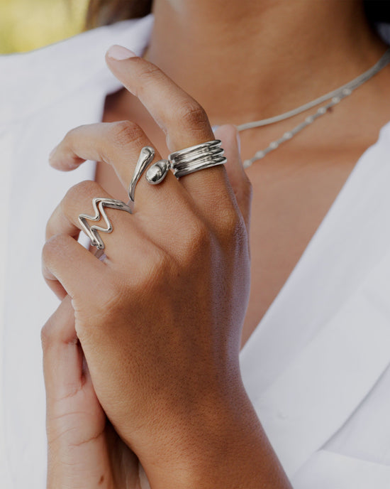 Fluid Motion Ring Silver