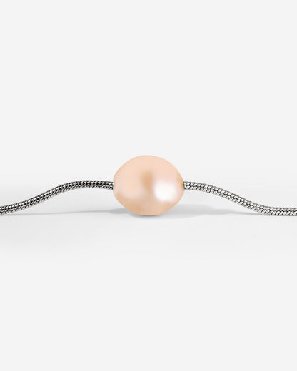 Blush Pearl Choker Silver