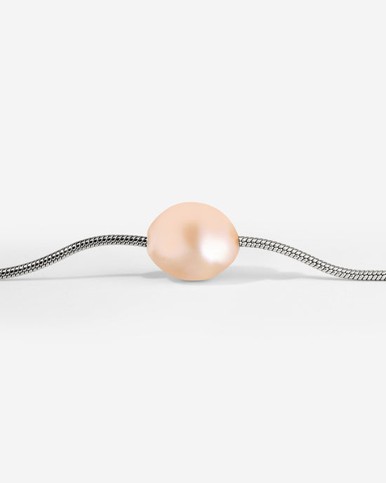 Blush Pearl Choker Silver